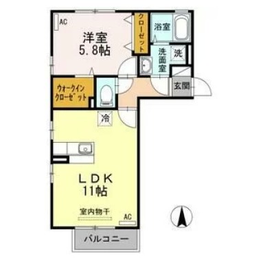 サニープレイス B棟 203の間取り図