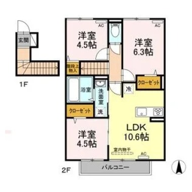 ルーチェ A棟 201の間取り図