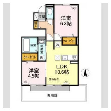 ルーチェ C棟 101の間取り図