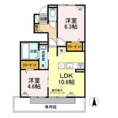 ルーチェ C棟 102の間取り図