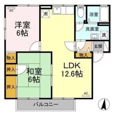 グランヴェール三河 B棟 201の間取り図