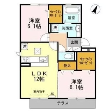 セジュール 藍II 102の間取り図