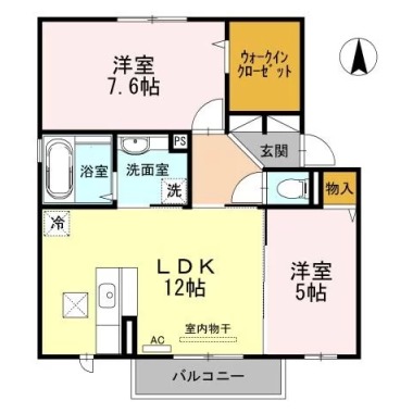 ソレイユ藍住 102の間取り図