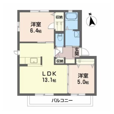 シャーメゾンラルゴ B棟 205の間取り図