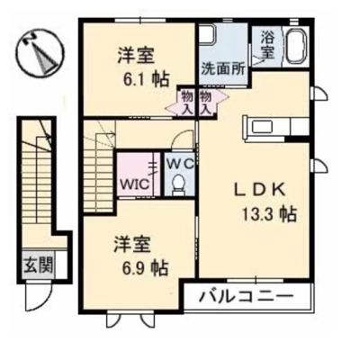 シャーメゾン羽ノ浦 202の間取り図