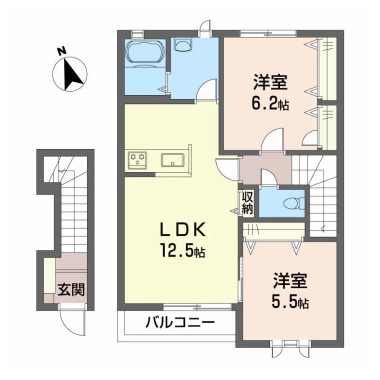シャーメゾン丘 A棟 202の間取り図
