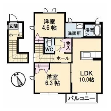 プラティーク 202の間取り図