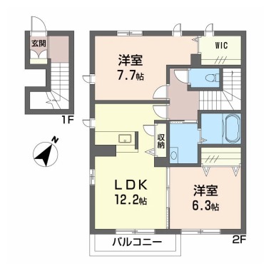 シャーメゾン阿南 201の間取り図