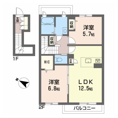 シャーメゾン阿南 二番館 202の間取り図