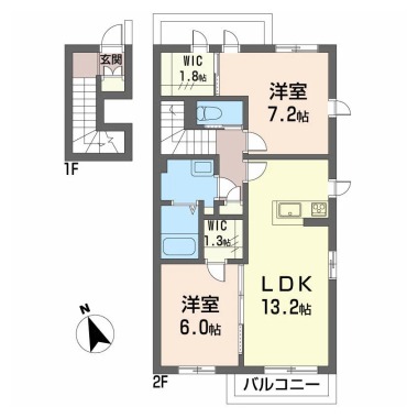 シャーメゾン宝田 201の間取り図