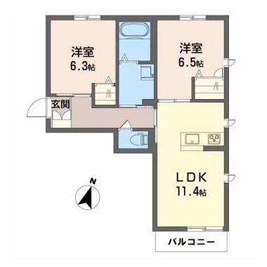 ベレオ羽ノ浦 201の間取り図