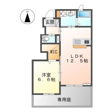 H＆C CRECIA 立花 101の間取り図