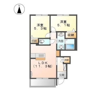 カネイコート日開野 101の間取り図