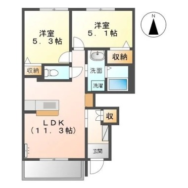 カネイコート日開野 103の間取り図