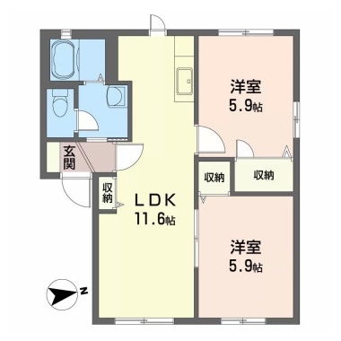 シャーメゾン エチュード B 105の間取り図