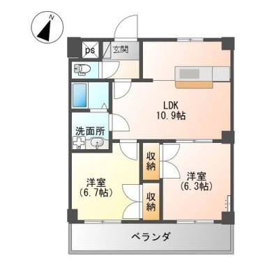 ルミナスハイム羽浦 202の間取り図