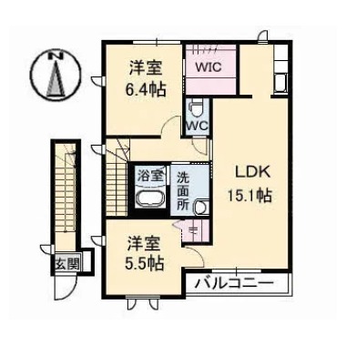 シャーメゾンK A棟 201の間取り図