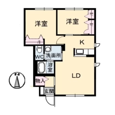 シャーメゾンK B棟 105の間取り図