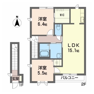 シャーメゾンK B棟 203の間取り図