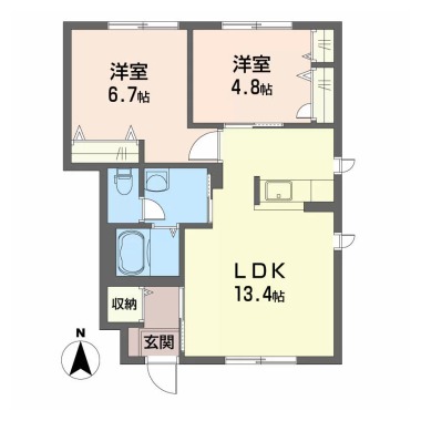 シャーメゾンK C棟 107の間取り図