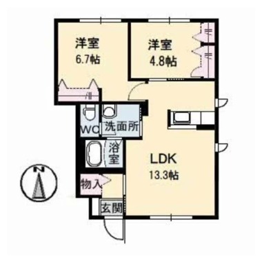 シャーメゾンK D棟 110の間取り図