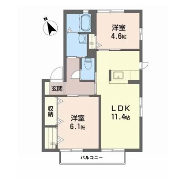 シャーメゾンソレイユ A棟 201の間取り図
