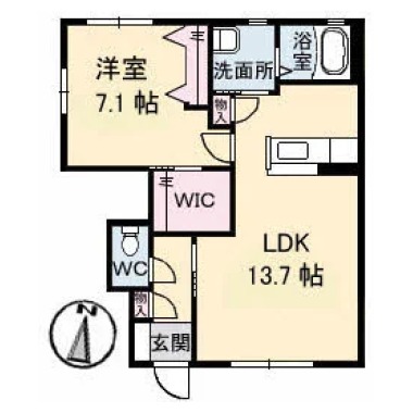 ヒルサイドコート C棟 106の間取り図