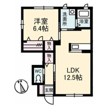 ヒルサイドコート E棟 111の間取り図