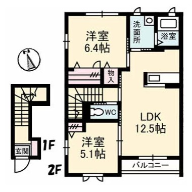 ヒルサイドコート E棟 211の間取り図