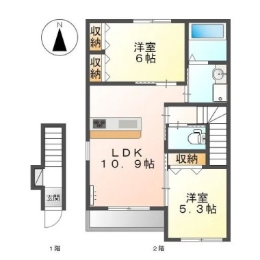 伊賀の郷 参番館 201の間取り図
