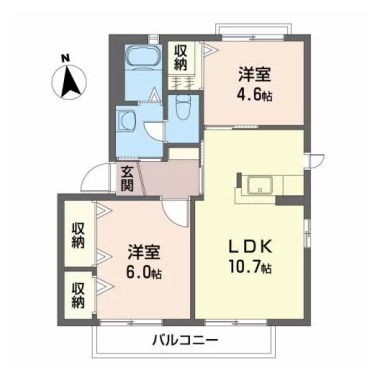 シャーメゾン上板 B棟 205の間取り図