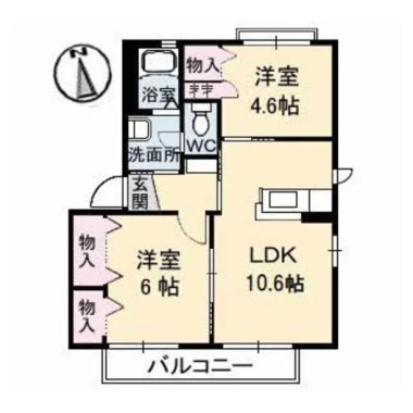 シャーメゾン上板 C棟 107の間取り図