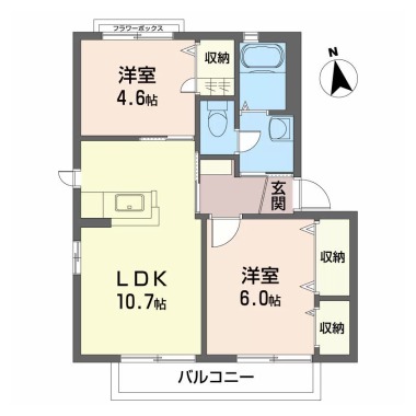 シャーメゾン上板 C棟 206の間取り図
