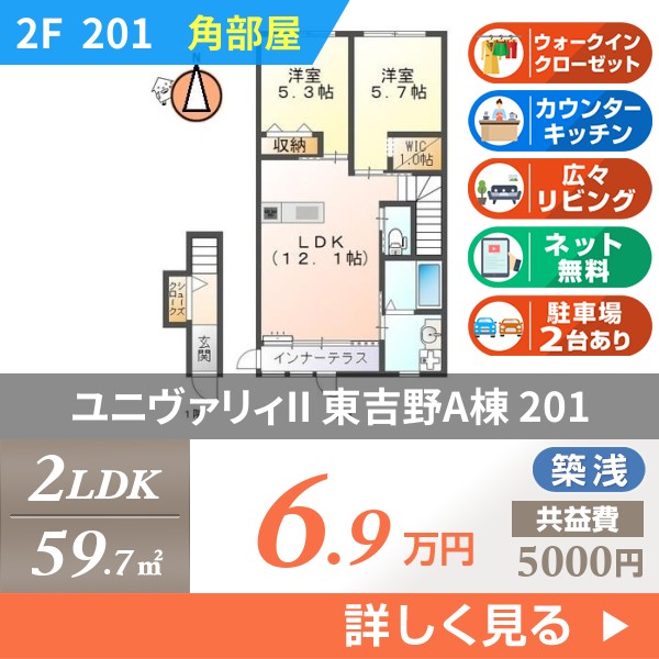 ユニヴァリィII 東吉野A棟 201