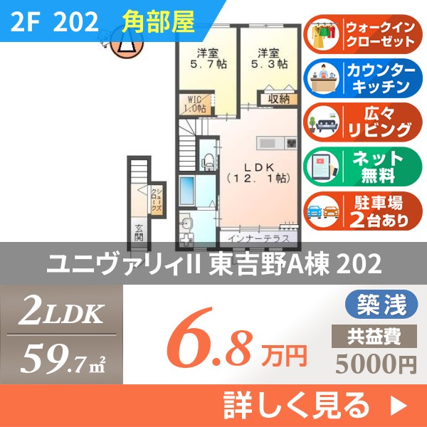 ユニヴァリィII 東吉野A棟 202