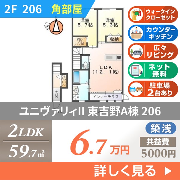 ユニヴァリィII 東吉野A棟 206