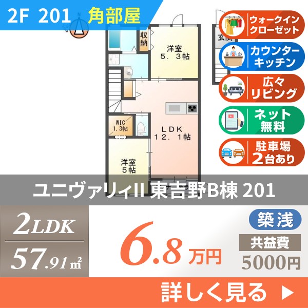 ユニヴァリィII 東吉野B棟 201