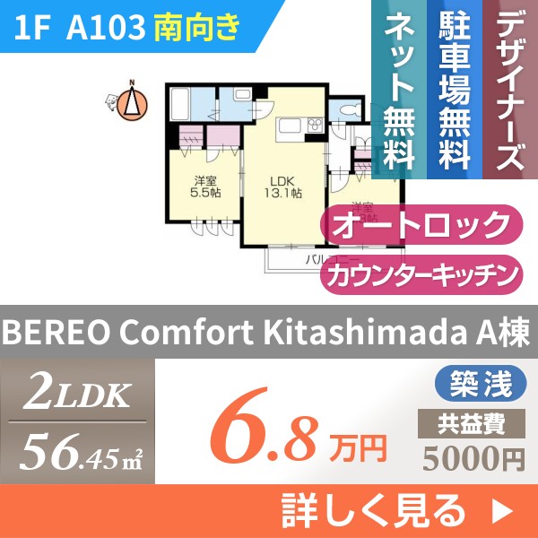 BEREO Comfort Kitashimada A棟 A103