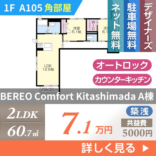 BEREO Comfort Kitashimada A棟 A105
