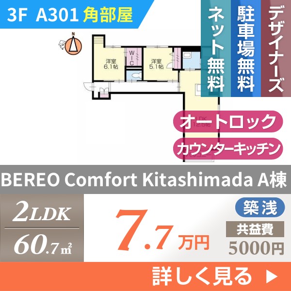 BEREO Comfort Kitashimada A棟 A301