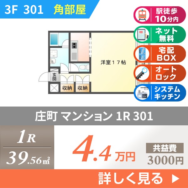 庄町 6階建マンション 1995年築 301