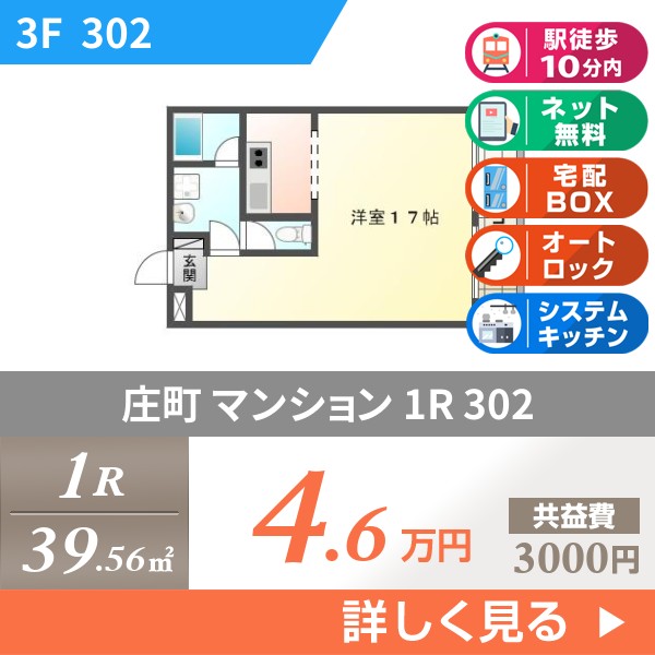 庄町 6階建マンション 1995年築 302