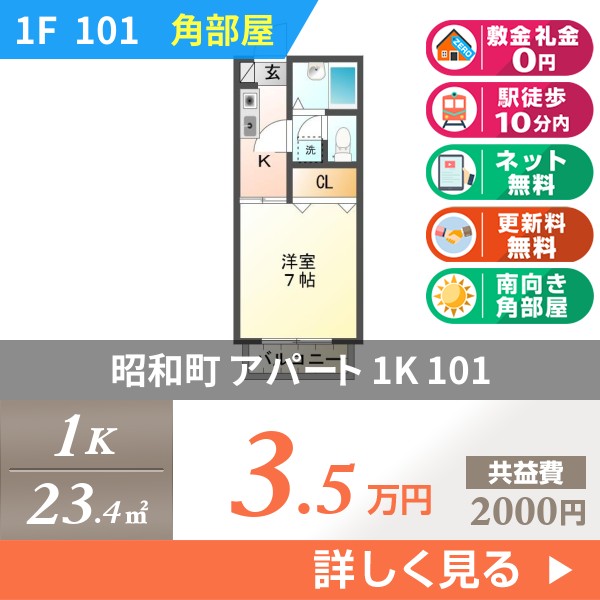 昭和町 アパート 1K 101