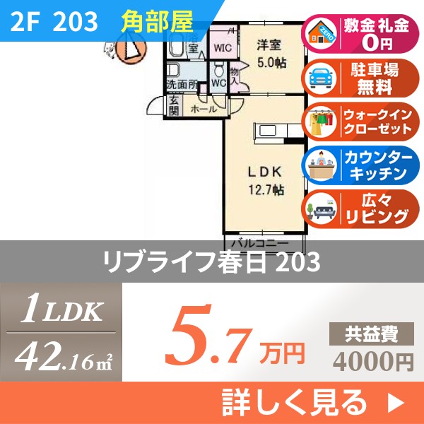 リブライフ春日 203