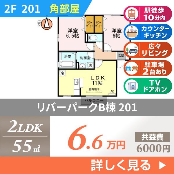 リバーパークB棟 201