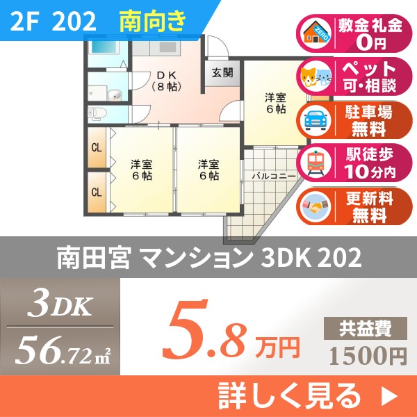 南田宮 4階建マンション 1983年築 202