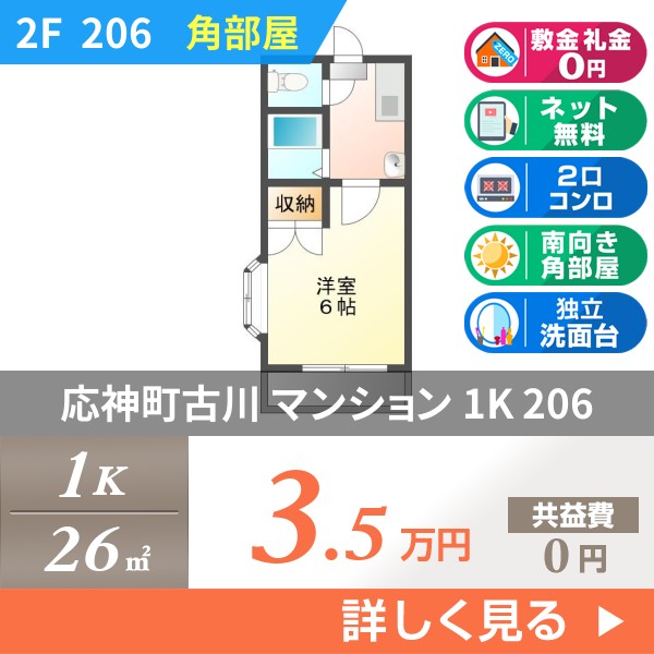 応神町古川 4階建マンション 1997年築 206