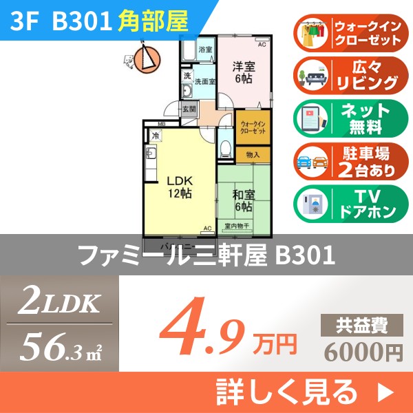 ファミール三軒屋 B301