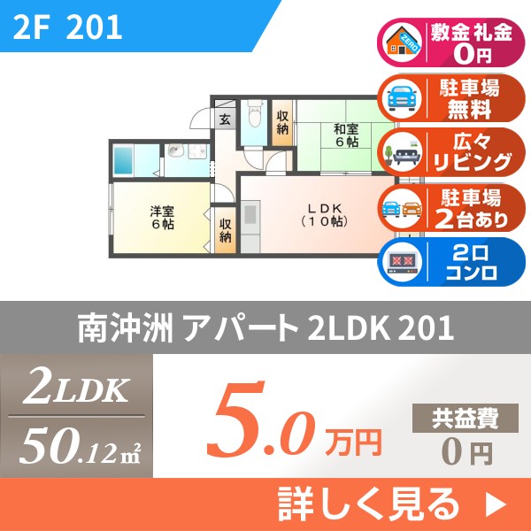 南沖洲 2階建アパート 1996年築 201