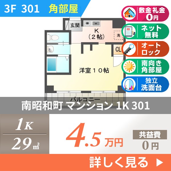 南昭和町 6階建マンション 2003年築 301